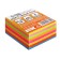 Block with a sticky edge of 76 mm x 76 mm, 400 sheets, fluorescent, 8 colors