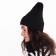 The female winter set (hat/snood), black color, size 56-58