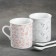 Ceramic "husband and wife" set: a mug of 140 ml 2 pcs., A spoon 2 pcs., White color