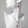 Set 2 objects: earrings, necklace "elite" drops of triangle, pink-white color in silver, 40 cm