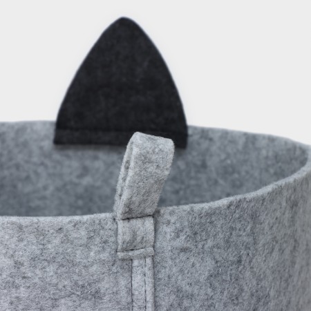 Funny “cat” storage basket, gray color-3