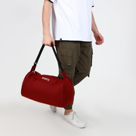 Sports bag with lightning, long belt, red color-6