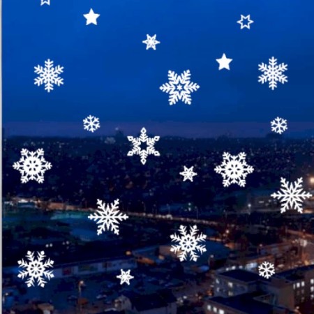 Decorative sticker for windows "Snowflakes" 92x46 cm-1