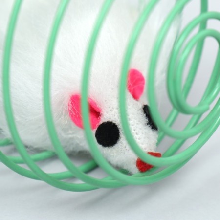 Toy "Mouse in a ball", 7 cm, white/green-3