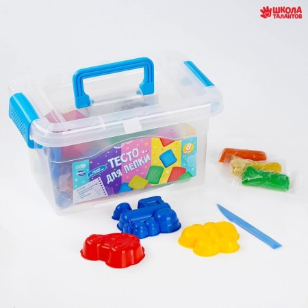 A set for creativity in a chest. Plashka modeling dough, 12 cv-1