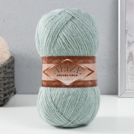 Yarn "Angora Gold Simli" 75% acrylic, 20% wool, 5% metallic 500m/100g (515 almonds)