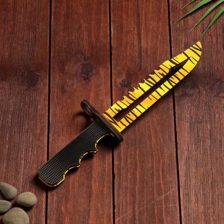 Souvenir weapon made of wood "Bayonet Knife", yellow leopard