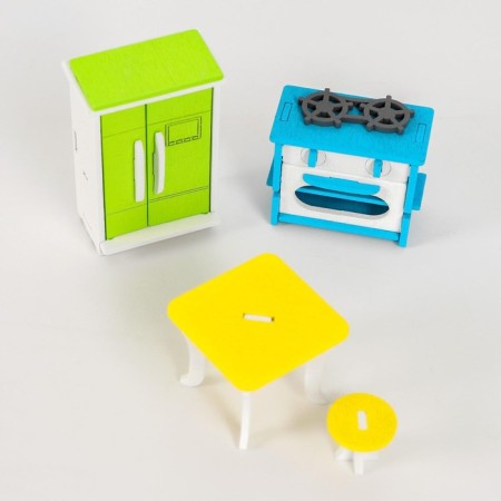Furniture for dolls "Kitchen" + doll as a gift-3