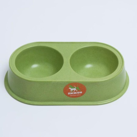 Bamboo double bamboo, 23.5 x 13 x 5 cm, green