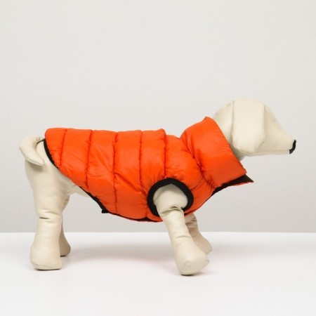 Dog jacket two -sided with a collar, ds 24, Osh 24, og 40, orange/green-1