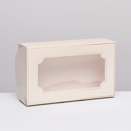 Folding box with a window for marshmallows "Golden Balt", 25 x 15 x 7 cm-1