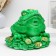 Piggy bank "Toad on money" Green, 22x25x23cm