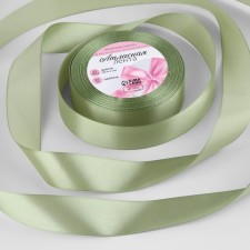 Satin tape, 25 mm × 23 ± 1 m, pistachio color No. 65