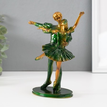 Polystone souvenir "Ballerina with a partner in green" 18x14.5x7 cm-2