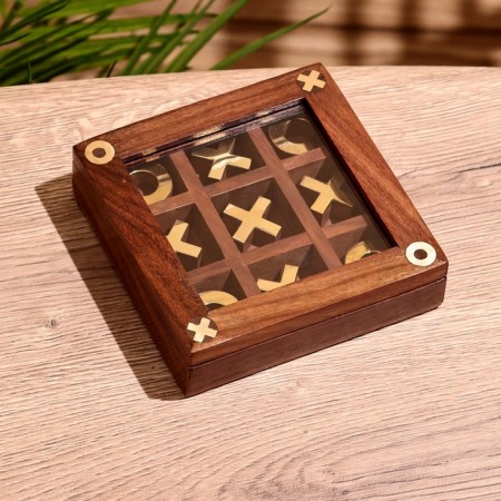 Game desktop "Cross-cuts" 13x13 cm, manpower, brass-1