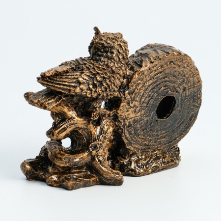 Table hours "Fireplaces. Smart Eagle owl", discrete move, 14 x 6.5 x 11.5 cm-4