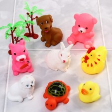 A set of rubber toys for the bathtub “on the island”, with a nimble, 8 pcs, crush me