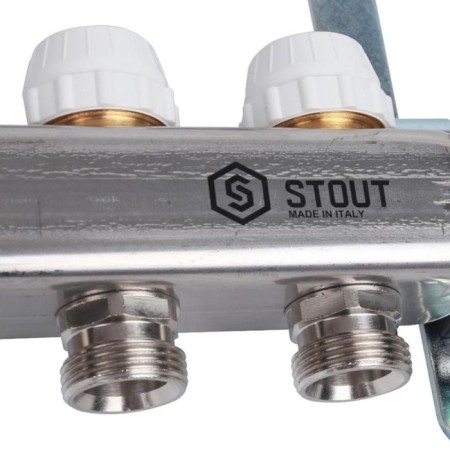 Collector Group Stout, 1 "X3/4", 13 outputs, without flow meters, stainless steel-8