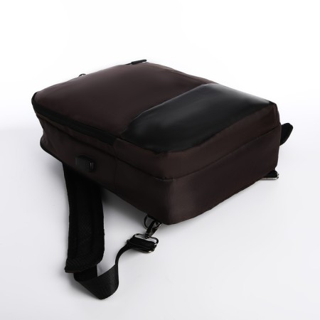 A backpack-snuffle with a zipper, 2 outer pockets, brown color-4