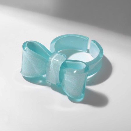 Ring "Bow" voluminous, blue color, size 18-4