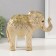 Souvenir Polystone "Golden Elephant with Geometric Patterns" 20x7.5x16.5 cm