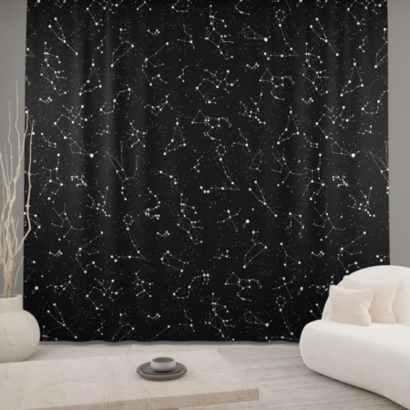 Noteurno curtain set 145x260cm-2pcs, black, Gabardin, p/e 100%-1
