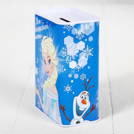 Mitallic piggy bank, 7.8 cm x 4.8 cm x 10.8 cm "for a magic dream", cold heart-4
