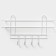 Bath shelf straight, 4 hooks, 33 × 12.5 × 21 cm, white color