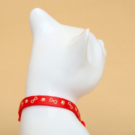 Fly collar "paw" luminous, with a bell and suspension, 30 x 1 cm, polyester, red 1067108-3