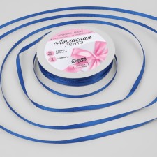 Satin tape, 3 mm × 45 ± 1 m, blue color No. 40