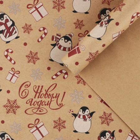 Package Crafts "New Year's Penguins", 50 x 70 cm, New Year