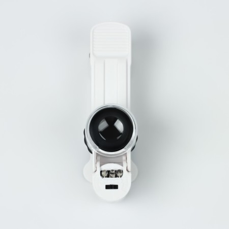 Lupa with 10x lens for macro -shooting on a clothespin for a phone, with backlight-2
