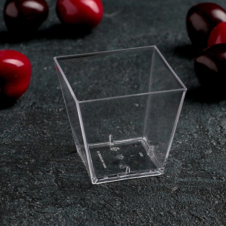 Plastic disposable form for buckshot "square", 60 ml, color transparent color