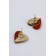 Earrings Assorted "Hearts" Nuturel, Beige-Red Color