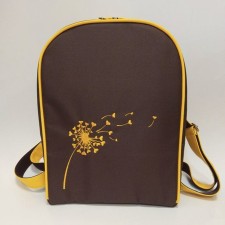 Women's bag Bright brown oxford with embroidery
