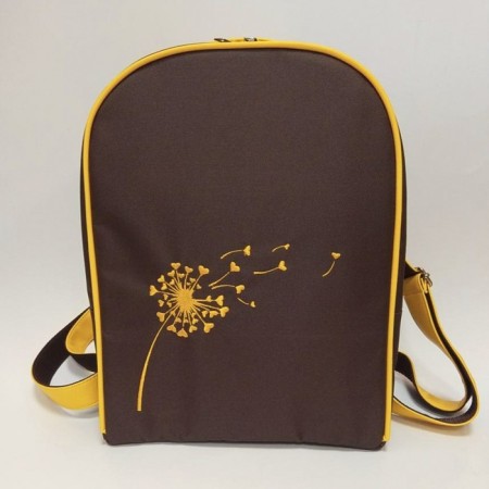 Women's bag Bright brown oxford with embroidery