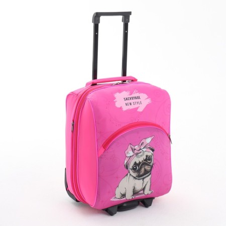 Small suitcase 16 "on lightning, pink color