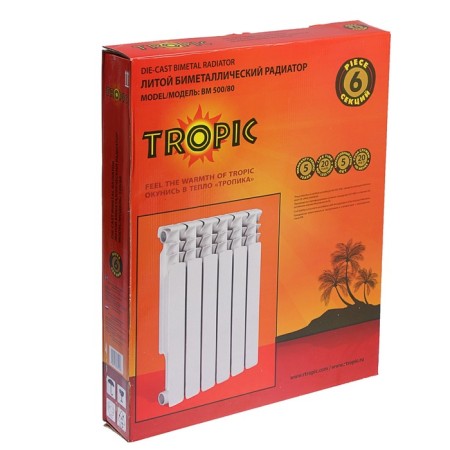 Tropic 500x80 mm radiator, 6 sections-9