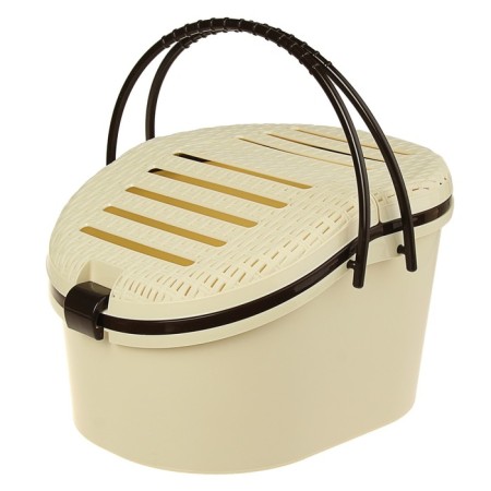 Animal carrying basket 45 x 37.5 x 41 cm, mix of flowers