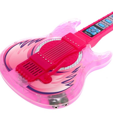 Musical guitar, sound, light, pink color-2