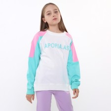 Sweatshirt for girls, pink color, height 134-140 cm