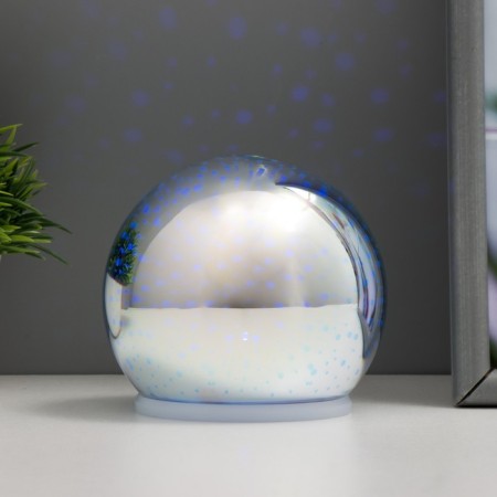 Nightlight "Mirror ball Sky" Led RGB from batteries 2haa chrome 10x10x10cm Risalux-2