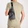 Male sling bag from textiles, gray color