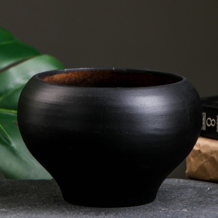 Pot "Cast iron" black, 17x12 cm