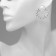 Earrings with pearls "abstraction" chain, color silver