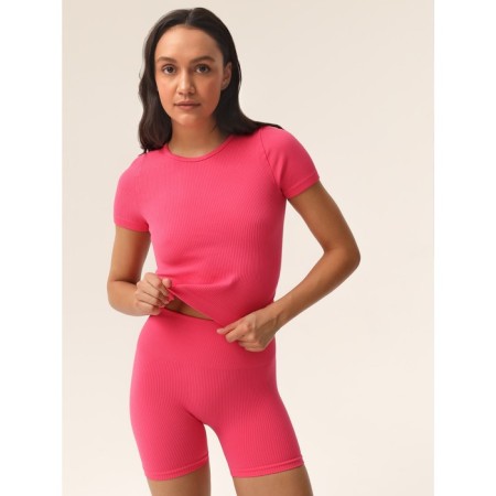Women's T-shirt with texture Rubchik Mirey Maglia, size 44-46, pink color