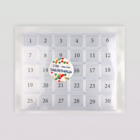 Airman - an organizer for a month, 21.3 × 17.5 × 2.7 cm, 30 sections, color transparent color-4