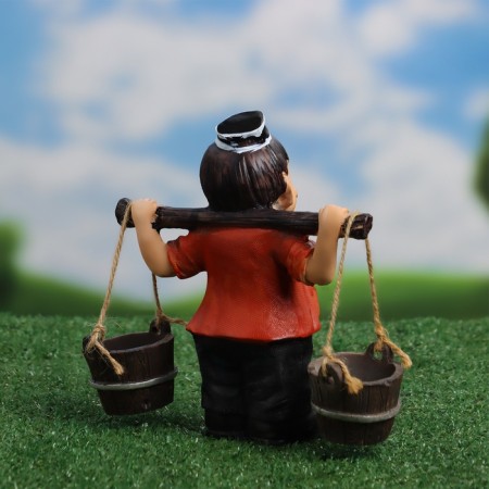 Garden figure "Grandpa with buckets" 20x7x19cm-5