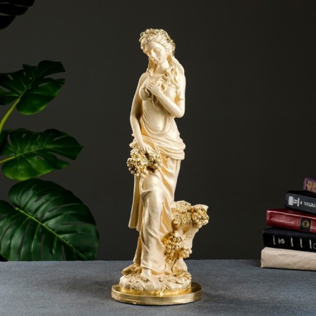 Figure "Girl with grapes" ivory, 50x20cm