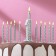 Set of candles number "1" + classic, silver, 10 cm